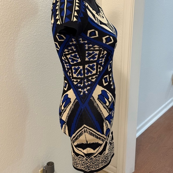 Jealous Tomato Knit Sweater Dress Black, Ivory & Blue - Picture 2 of 6